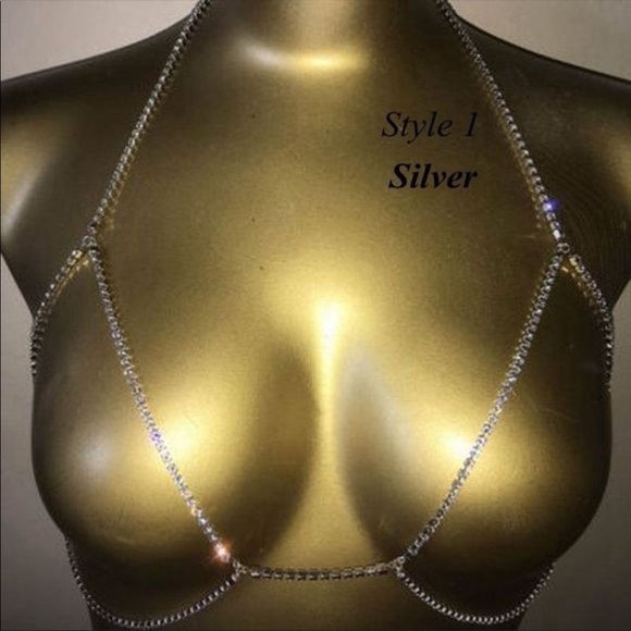 Silver rhinestone body chain NWT - Picture 8 of 8